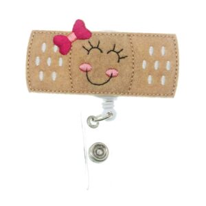 Nurse Badge Reel Retractable - Nursing Badge Reels Retractable Badge for Nurses Nursing Student RN CNA LPN (girl band aid sleeping)