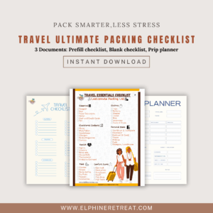 FREE Essential Travel Packing Checklist PDF Printable File