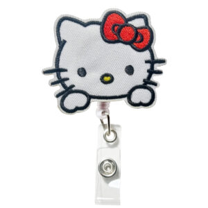 Cute Cat Retractable Badge Reel Gift for Nurses CNA Teacher Social Worker Alligator Clip