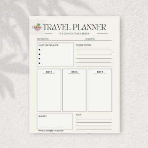 Free Travel Planner Digital Printable, Digital, PDF